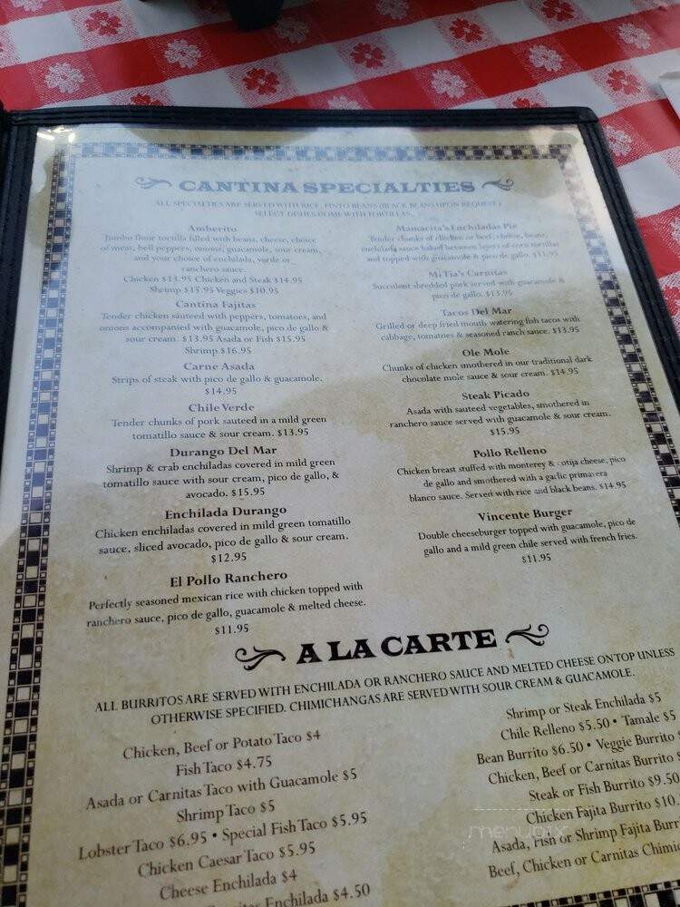 Amber's Cantina - Laguna Niguel, CA menu_pic