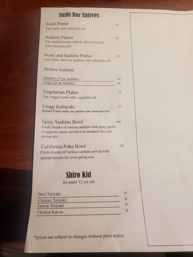Sushi Shiro - Upland, CA menu_pic