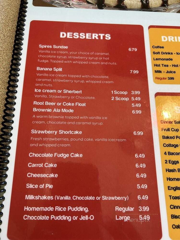 Spires Restaurant - Ontario, CA menu_pic