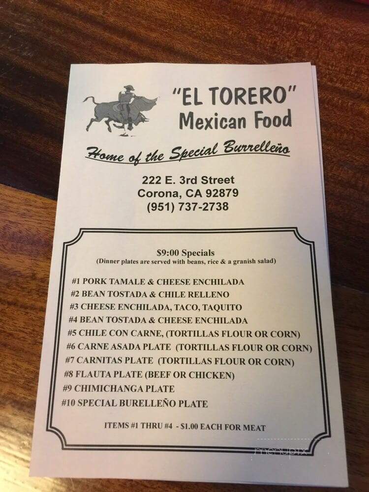 El Torero Restaurant - Corona, CA