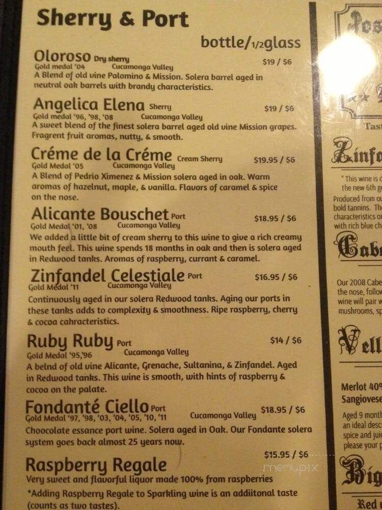 J Filippi Winery Tasting Room - Rancho Cucamonga, CA menu_pic