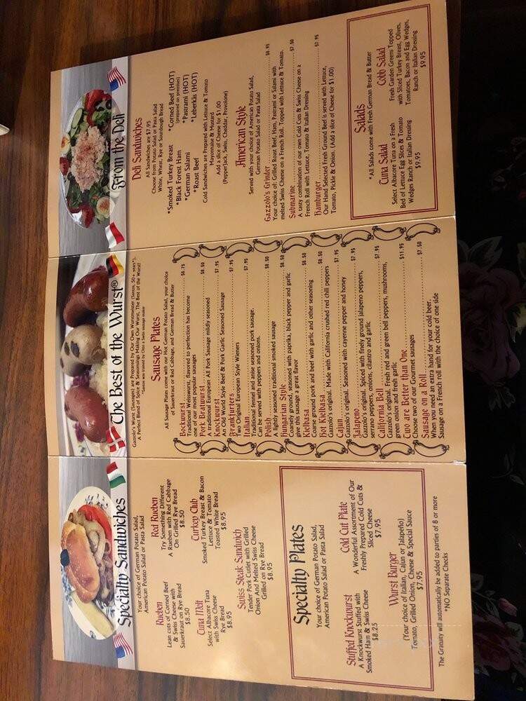 Gazzolo's Sausage Co Restaurant - San Bernardino, CA menu_pic