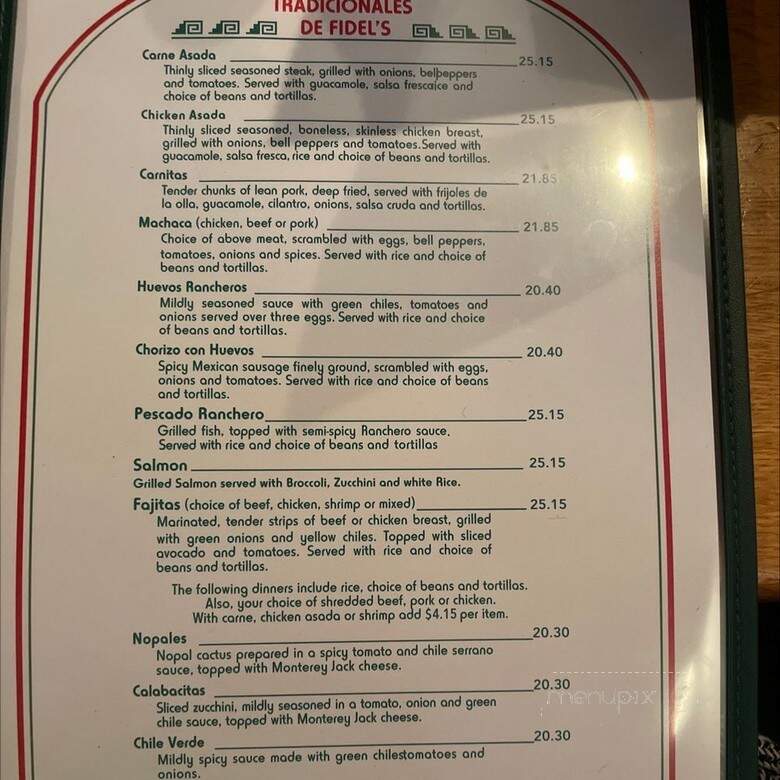 Fidel's Little Mexico - Solana Beach, CA menu_pic