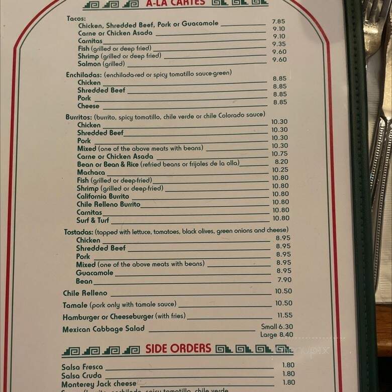 Fidel's Little Mexico - Solana Beach, CA menu_pic