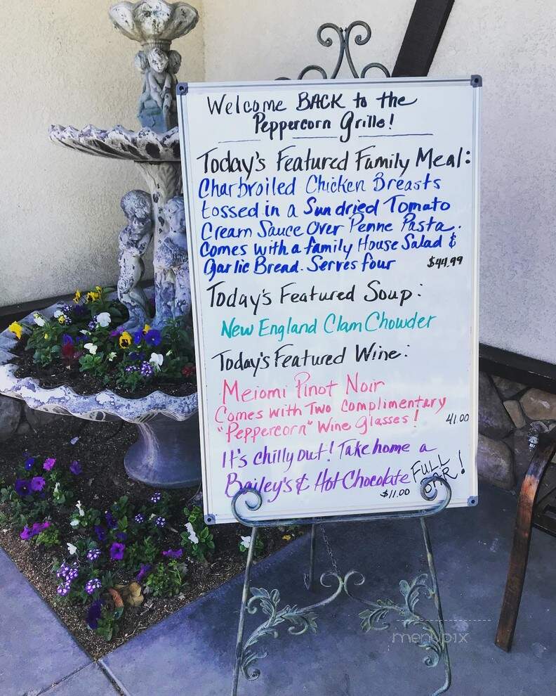 Peppercorn Grille - Big Bear Lake, CA menu_pic