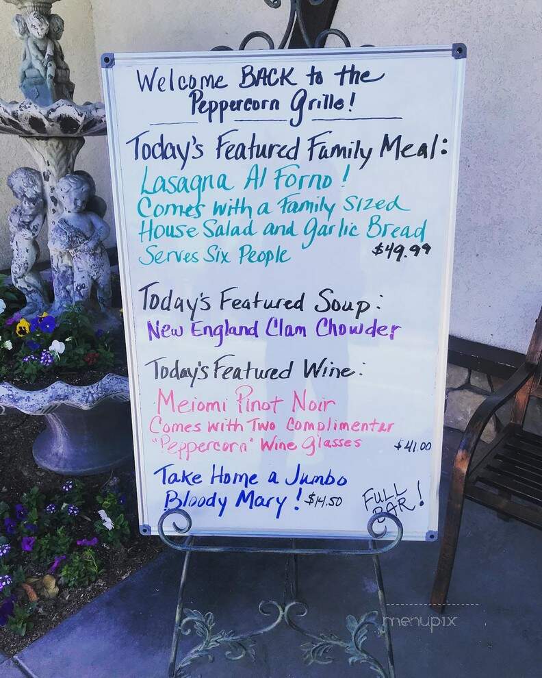 Peppercorn Grille - Big Bear Lake, CA menu_pic