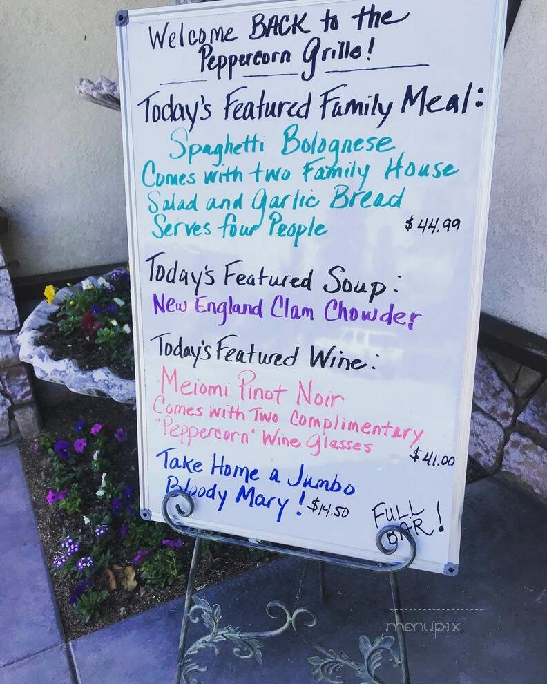 Peppercorn Grille - Big Bear Lake, CA menu_pic