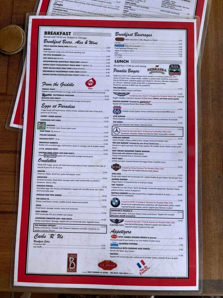 Paradise Corner Cafe - Mountain Center, CA menu_pic