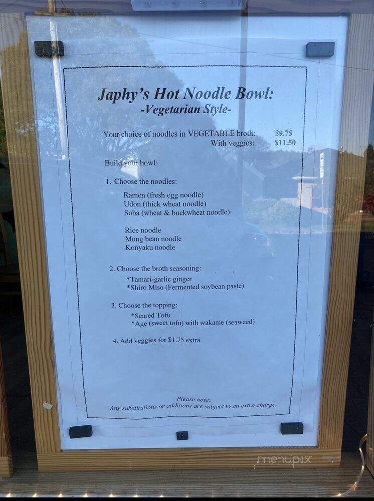 Japhy's Soup & Noodles - Arcata, CA menu_pic