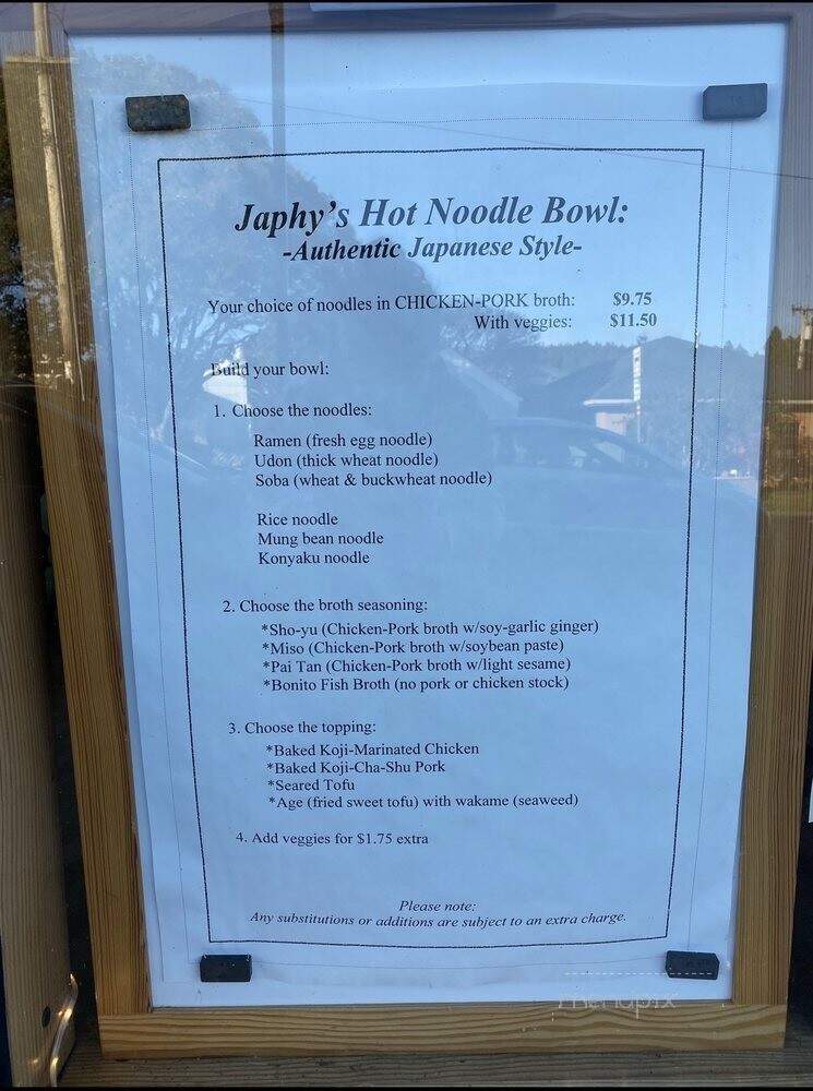 Japhy's Soup & Noodles - Arcata, CA menu_pic