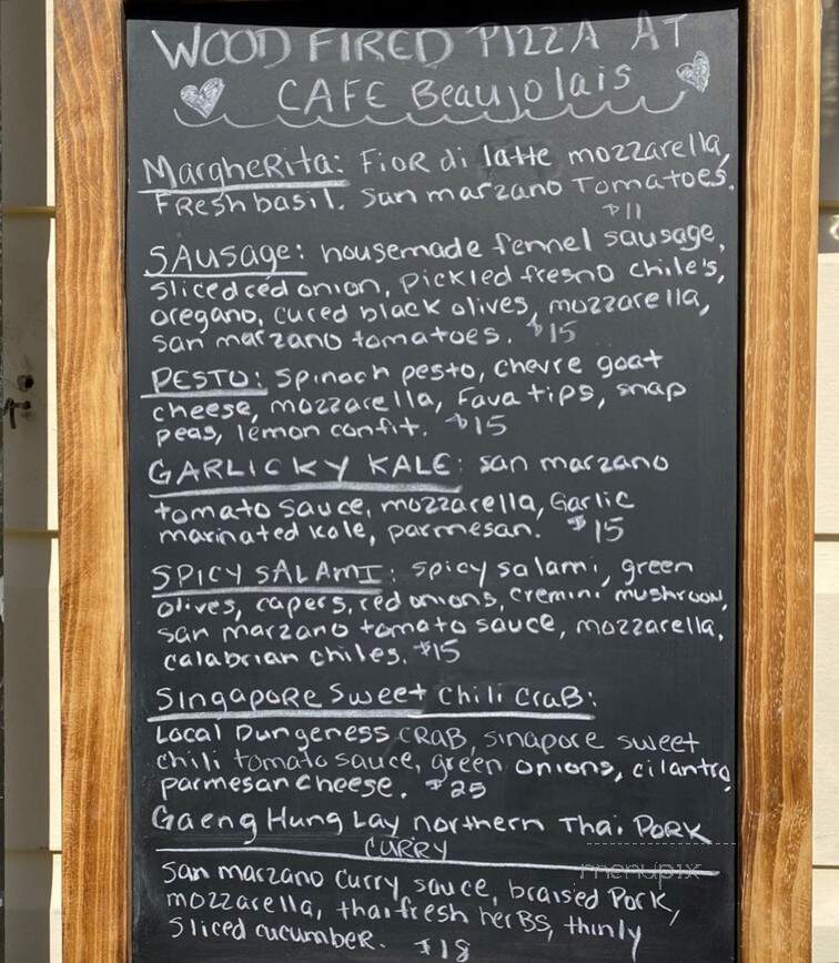 Cafe Beaujolais - Mendocino, CA menu_pic