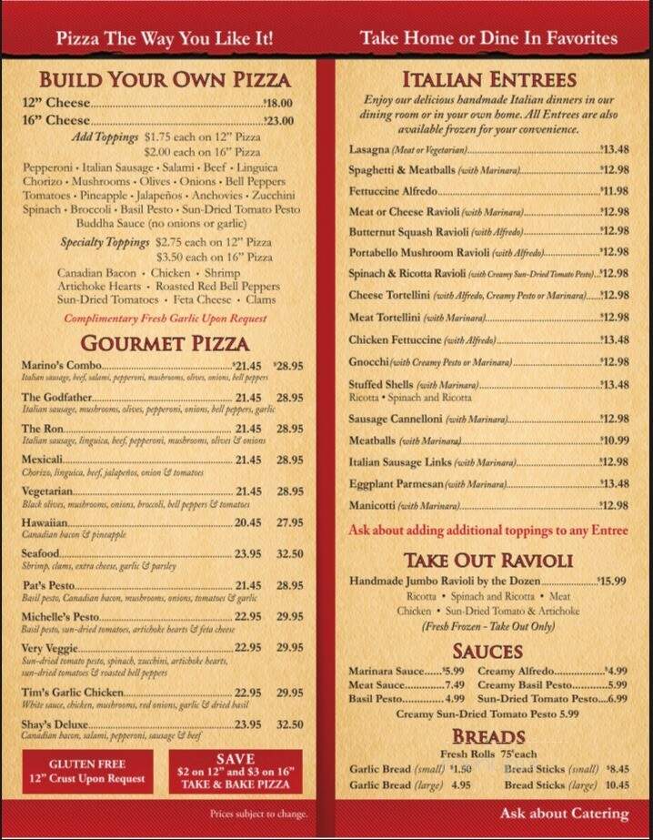 Marino's Pizza & Ravioli - Ukiah, CA