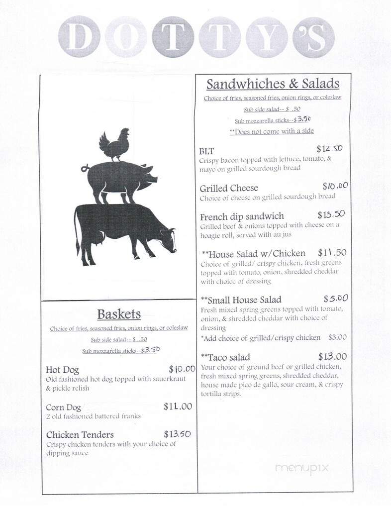 Dotty's Korner Kitchen - Etna, CA menu_pic
