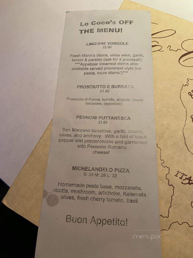 Lococo's Restaurant & Pizzeria - Berkeley, CA menu_pic