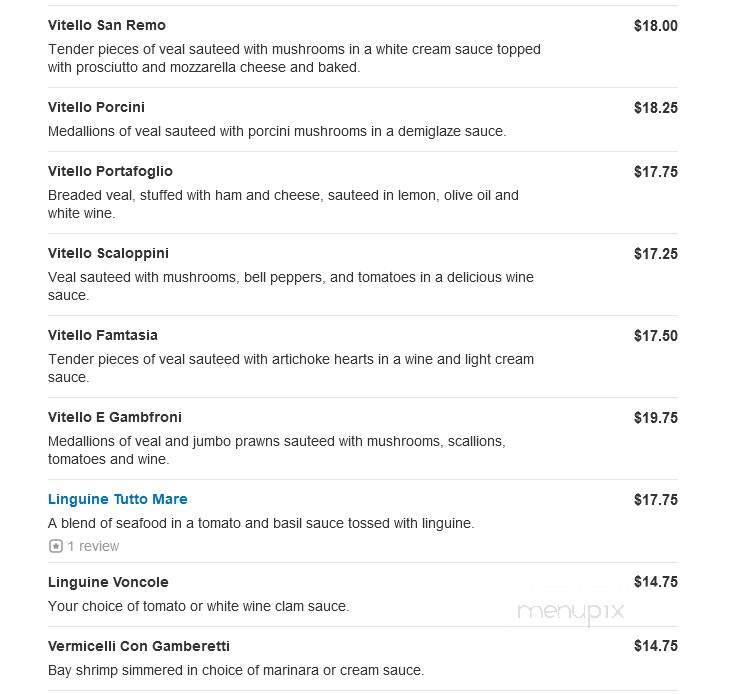 Di Cicco's Italian Restaurant - Campbell, CA menu_pic
