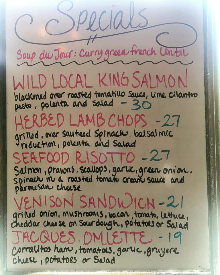 Cafe Sparrow - Aptos, CA menu_pic