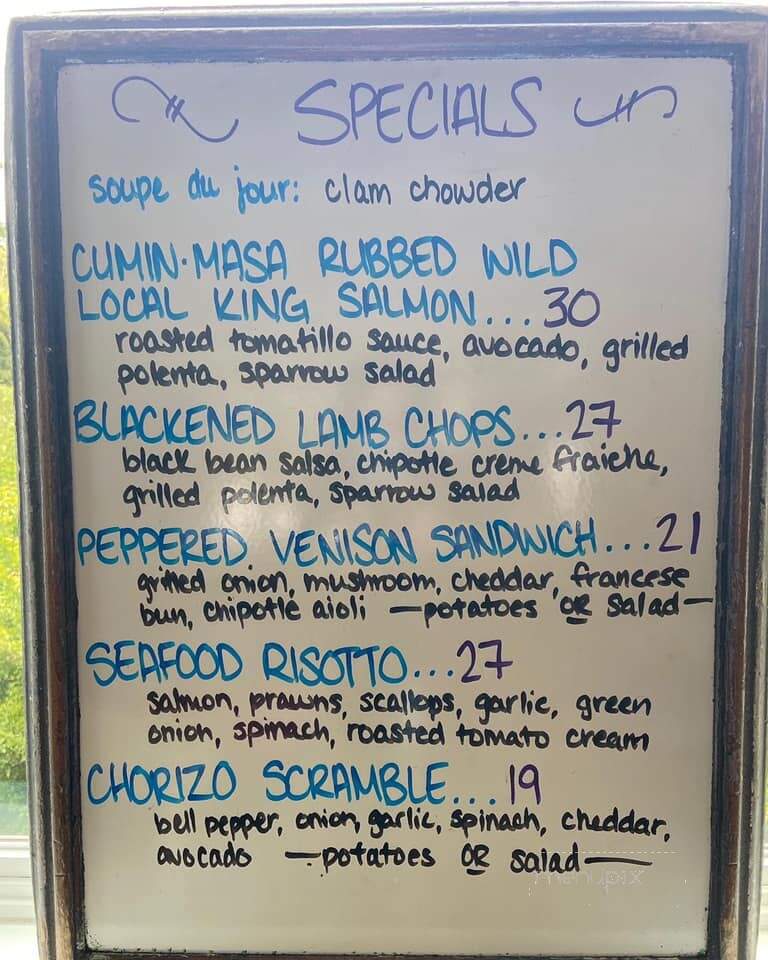 Cafe Sparrow - Aptos, CA menu_pic