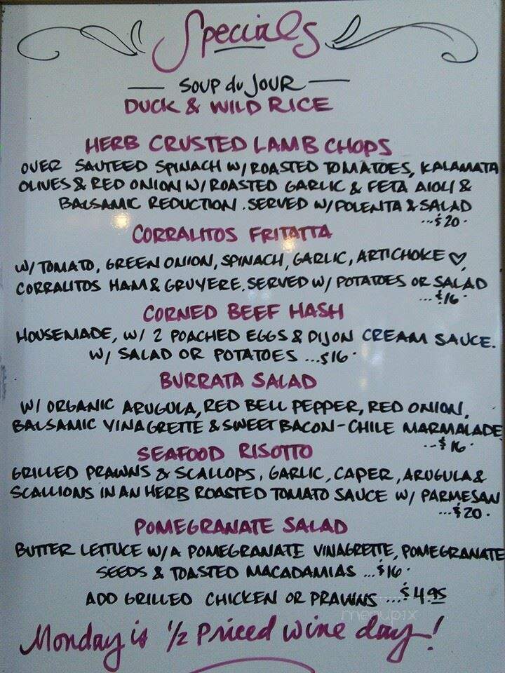 Cafe Sparrow - Aptos, CA menu_pic