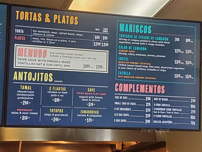 Taqueria Lorena's - San Jose, CA menu_pic