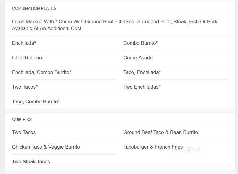 Jimboy's Tacos - Yuba City, CA menu_pic