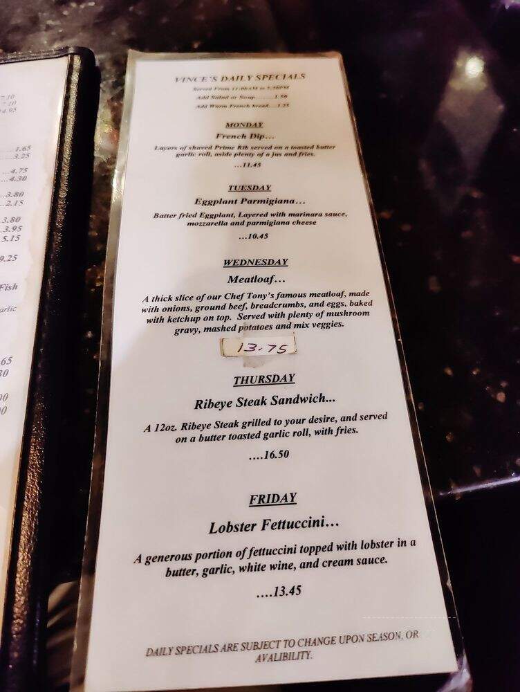 Vince's Deli - West Sacramento, CA menu_pic