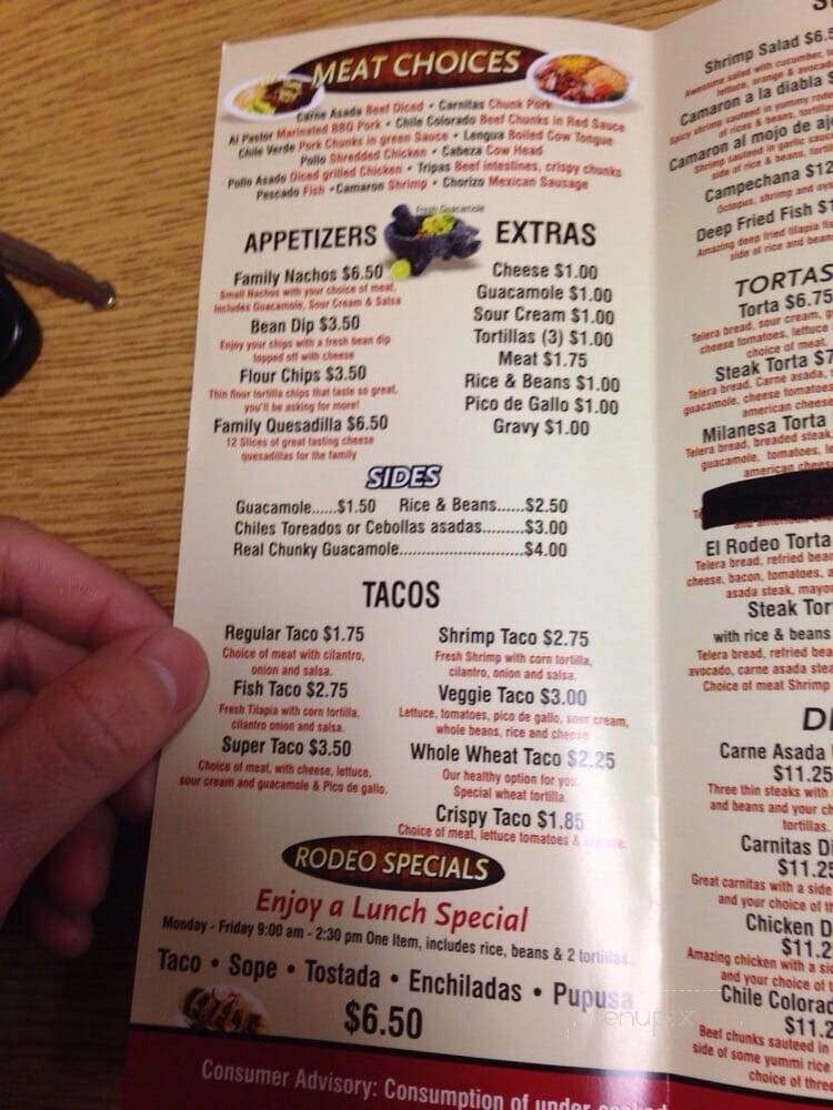 El Rodeo II - Galt, CA menu_pic