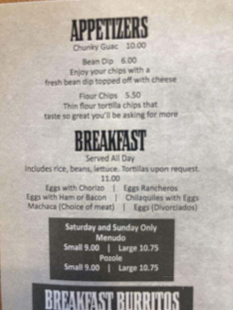 El Rodeo II - Galt, CA menu_pic