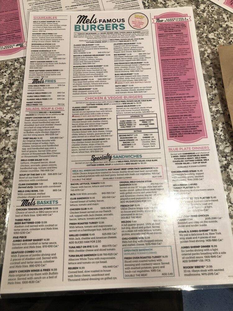 Original Mel's - Placerville, CA menu_pic
