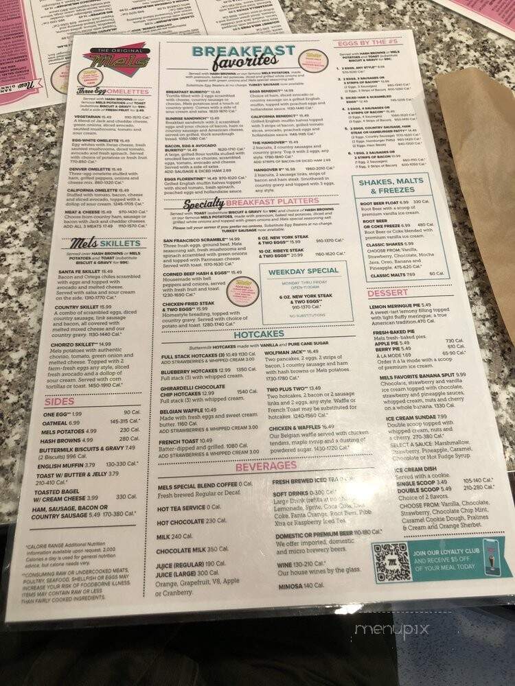 Original Mel's - Placerville, CA menu_pic