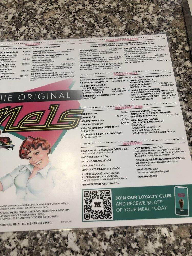 Original Mel's - Placerville, CA menu_pic