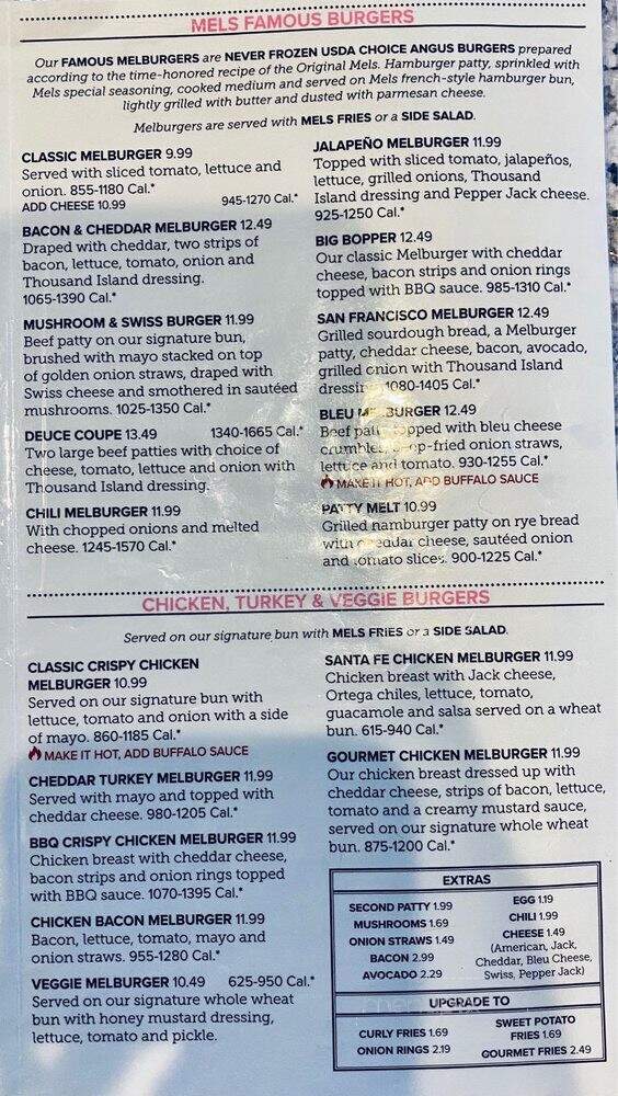 Original Mel's - Placerville, CA menu_pic