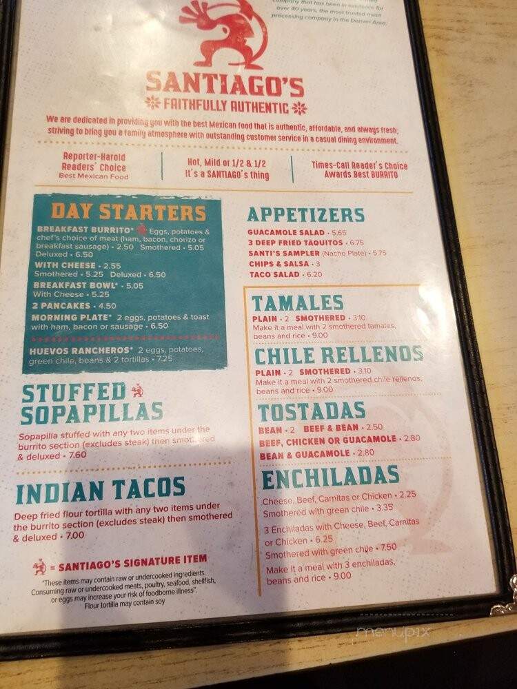 Santiago's Mexican Restaurant - Brighton, CO menu_pic