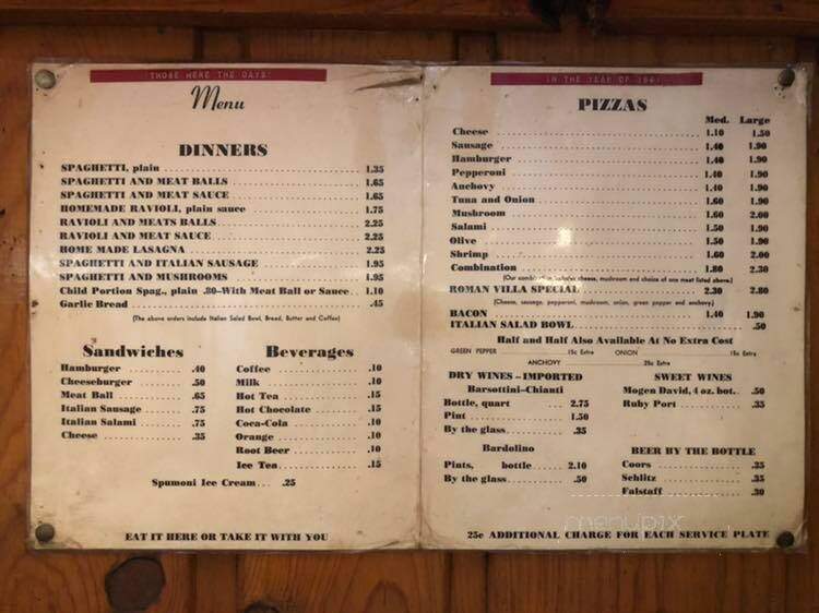 Roman Villa Pizza - Colorado Springs, CO menu_pic