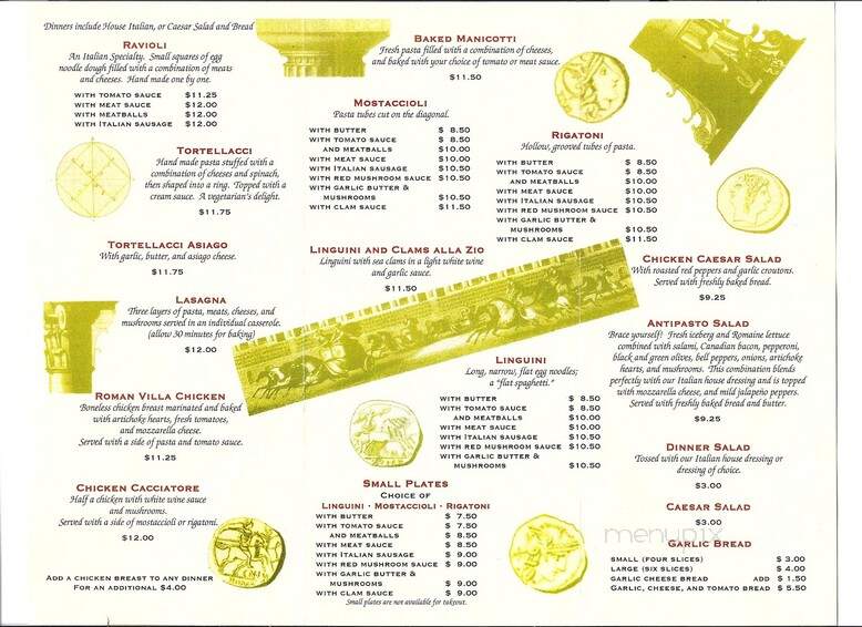Roman Villa Pizza - Colorado Springs, CO menu_pic