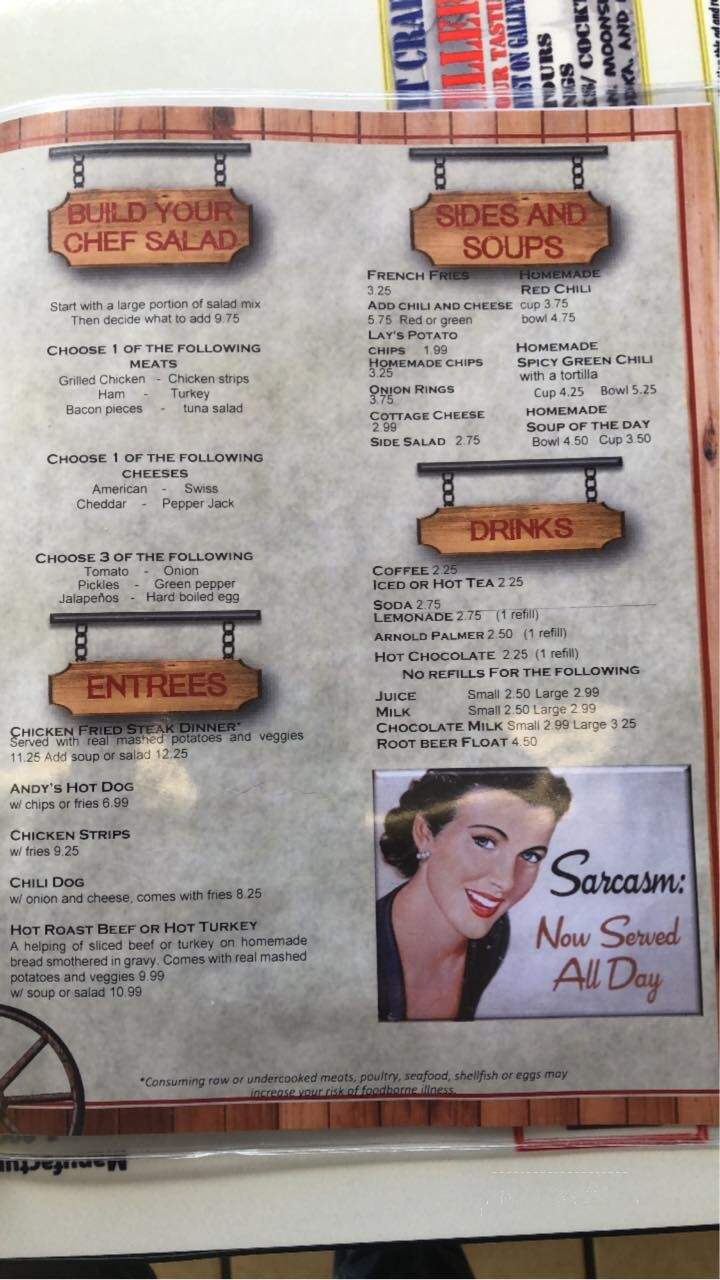 Sandy's Restaurant - Colorado Springs, CO menu_pic