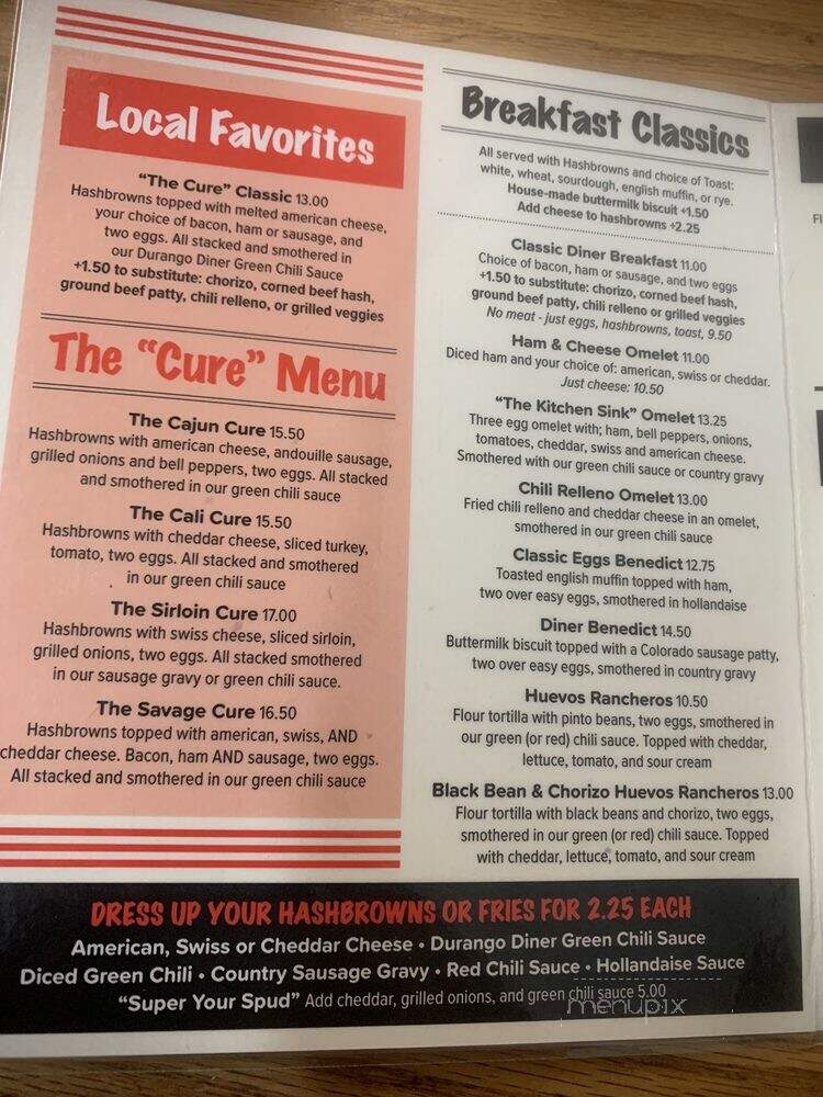 Durango Diner - Durango, CO menu_pic