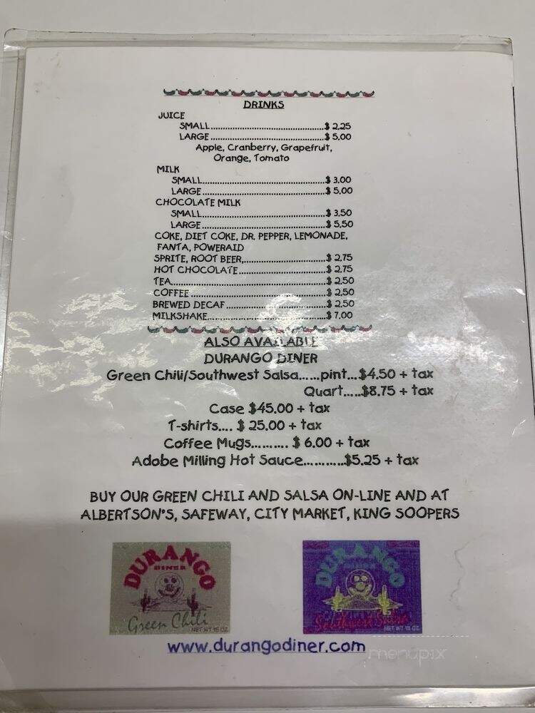 Durango Diner - Durango, CO menu_pic