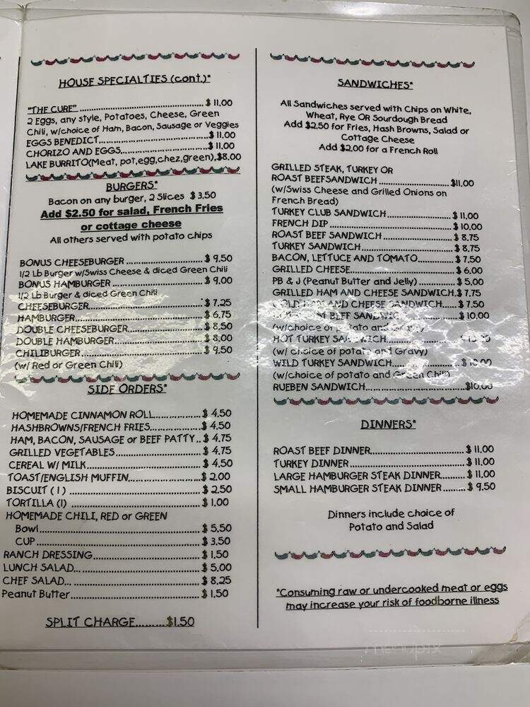 Durango Diner - Durango, CO menu_pic