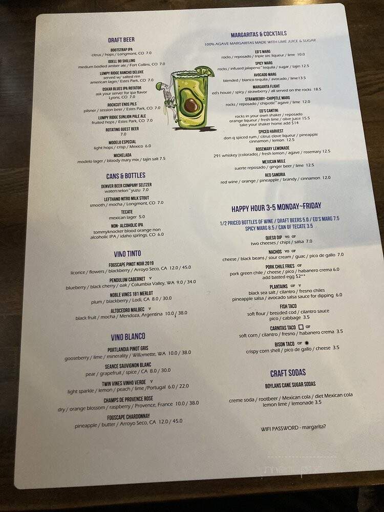 Ed's Cantina & Grill - Estes Park, CO menu_pic