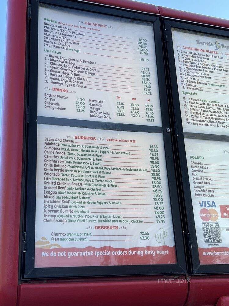 Burrito Express - Lakewood, CO menu_pic