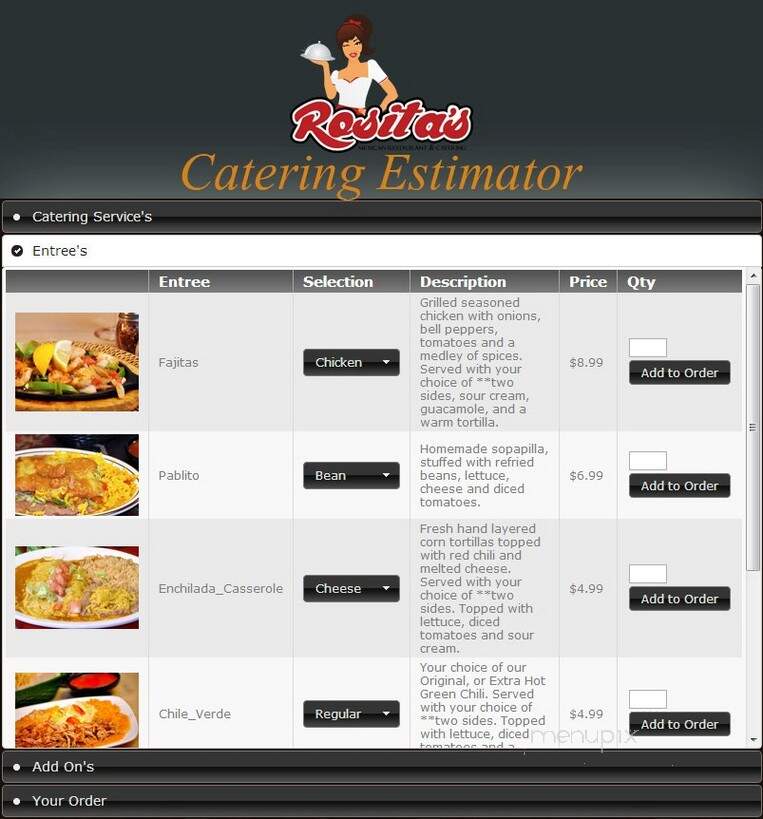 Rosita's Mexican Restaurant - Westminster, CO menu_pic