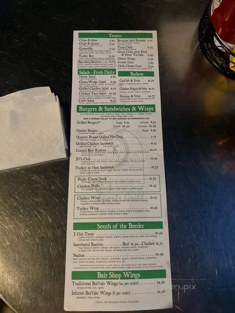 J D's Bait Shop Sports Grill - Greenwood Village, CO menu_pic