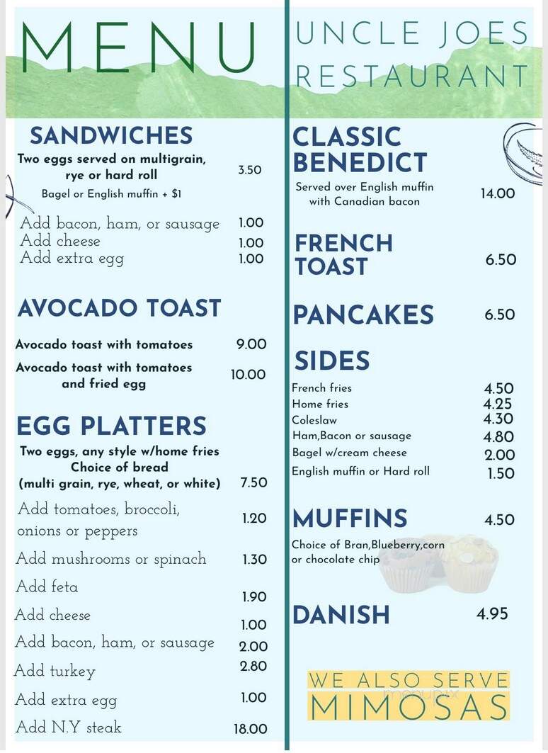 Uncle Joe's Restaurant & Pizza - Norwalk, CT menu_pic