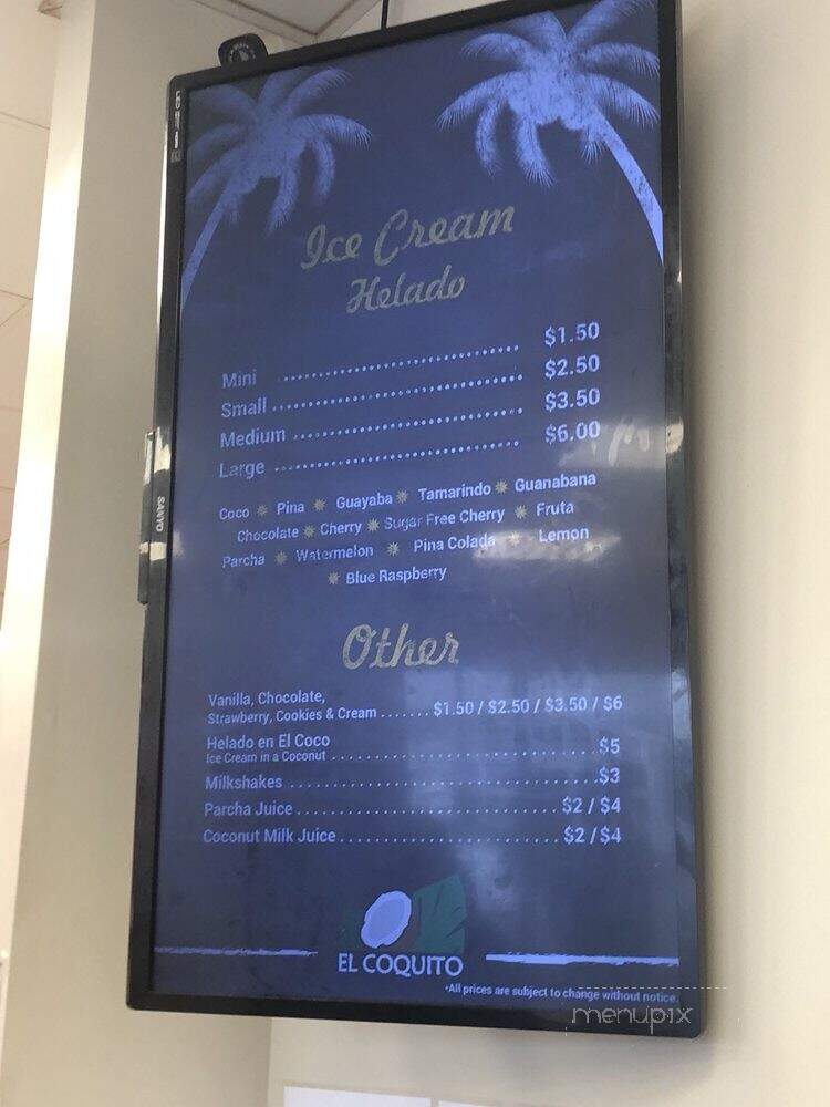 El Coquito - Bridgeport, CT menu_pic