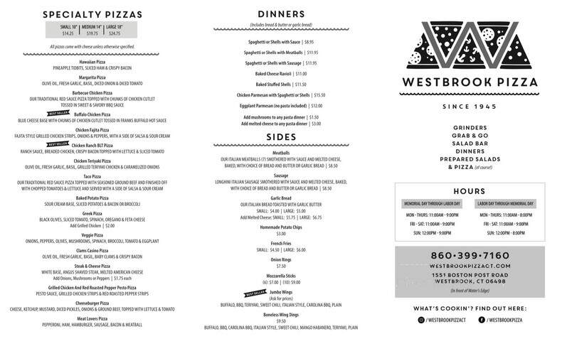 Westbrook Pizza - Westbrook, CT menu_pic