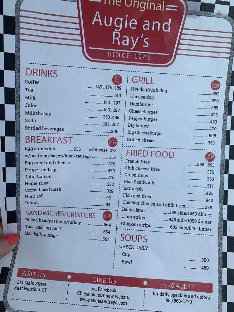 Augie & Ray's Drive In - East Hartford, CT menu_pic