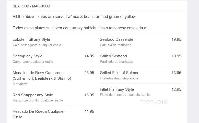 Ramirez Restaurant - Bridgeport, CT menu_pic