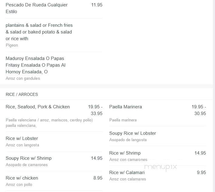 Ramirez Restaurant - Bridgeport, CT menu_pic