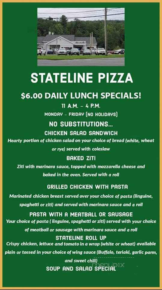 State Line Pizza - Canaan, CT menu_pic