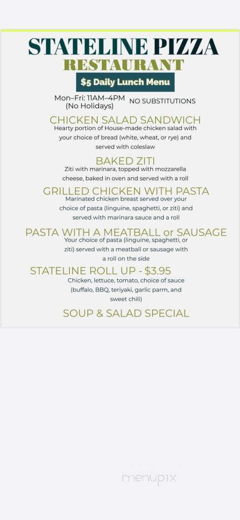 State Line Pizza - Canaan, CT menu_pic